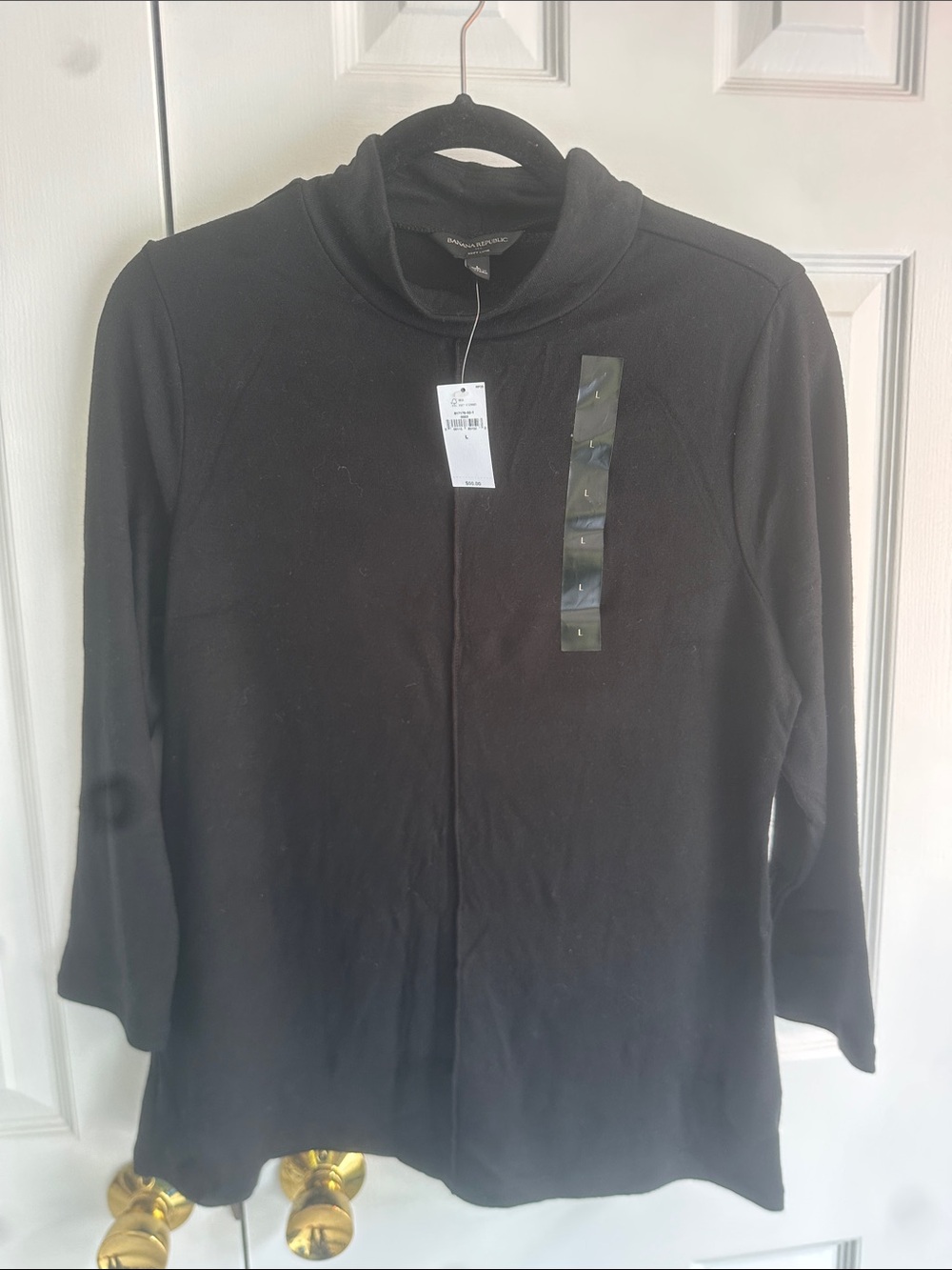 Banana republic Black Funnel Neck Long Sleeve Top